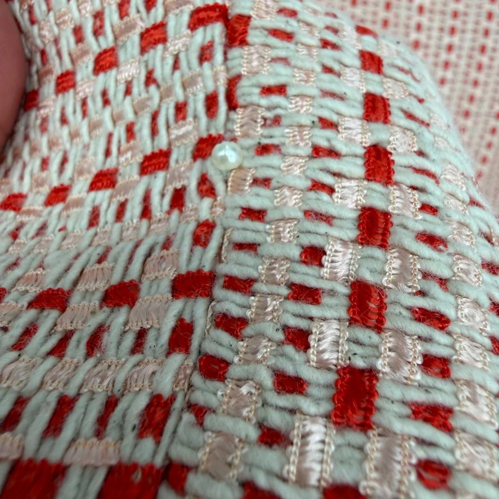 PEARL BY LELA ROSE SPRING TWEED TIERED DRESS FIT &‎ FLARE COQUETTE PREPPY SIZE 4